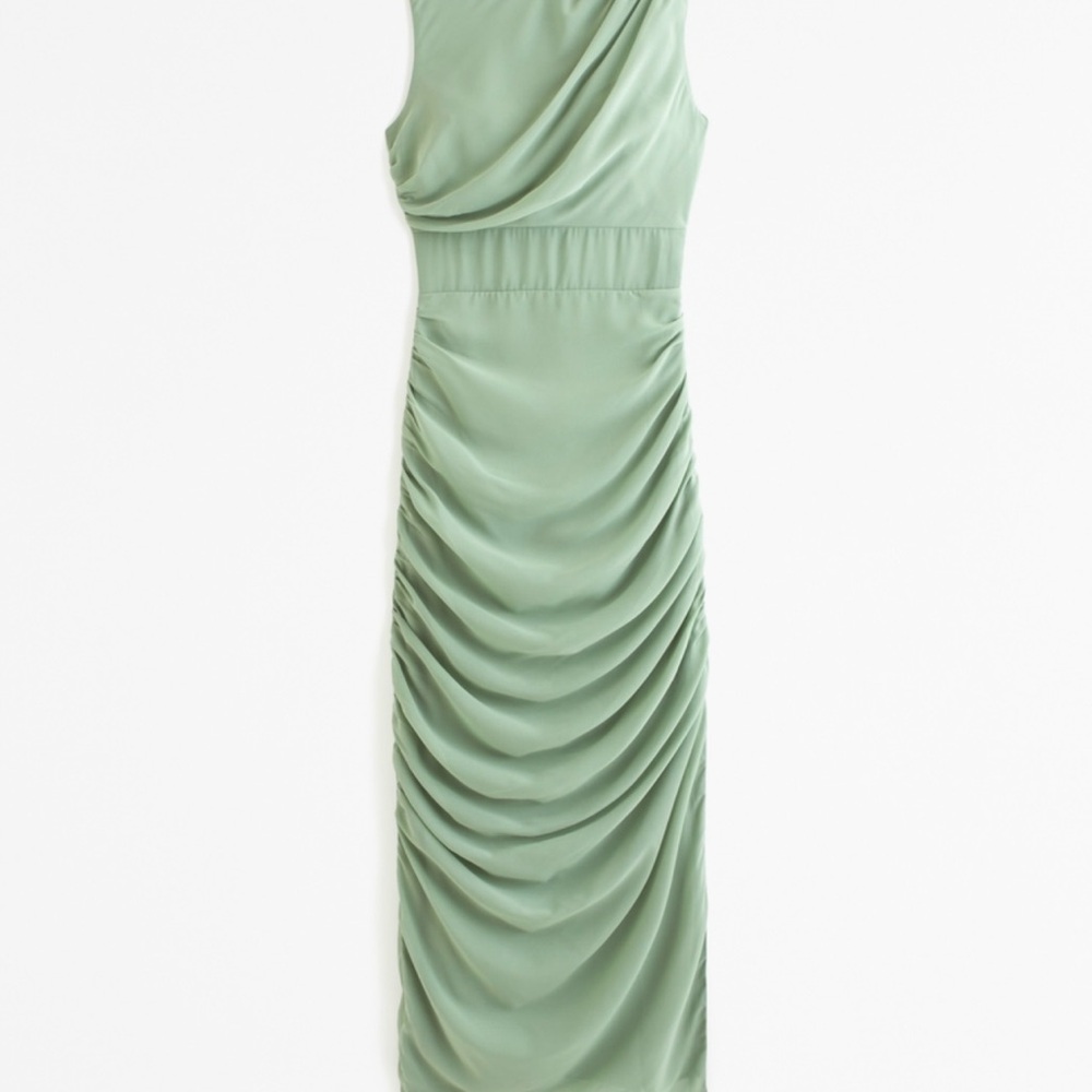 Draped Sheer Waist Maxi Dress